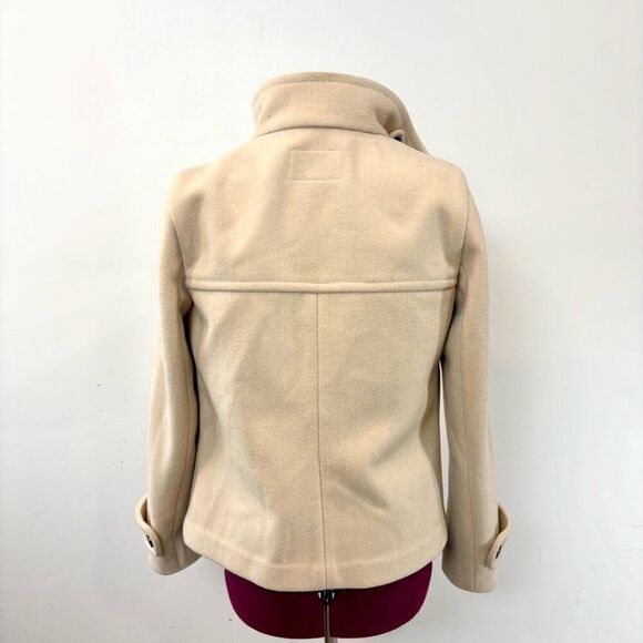 Banana Republic Women Pea Coat Creamy Wool Blend Toggle Loop Closures sz S - Picture 8 of 15